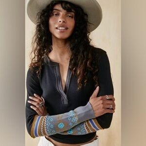 Free People Mikah Thermal Cuff Top      Size S